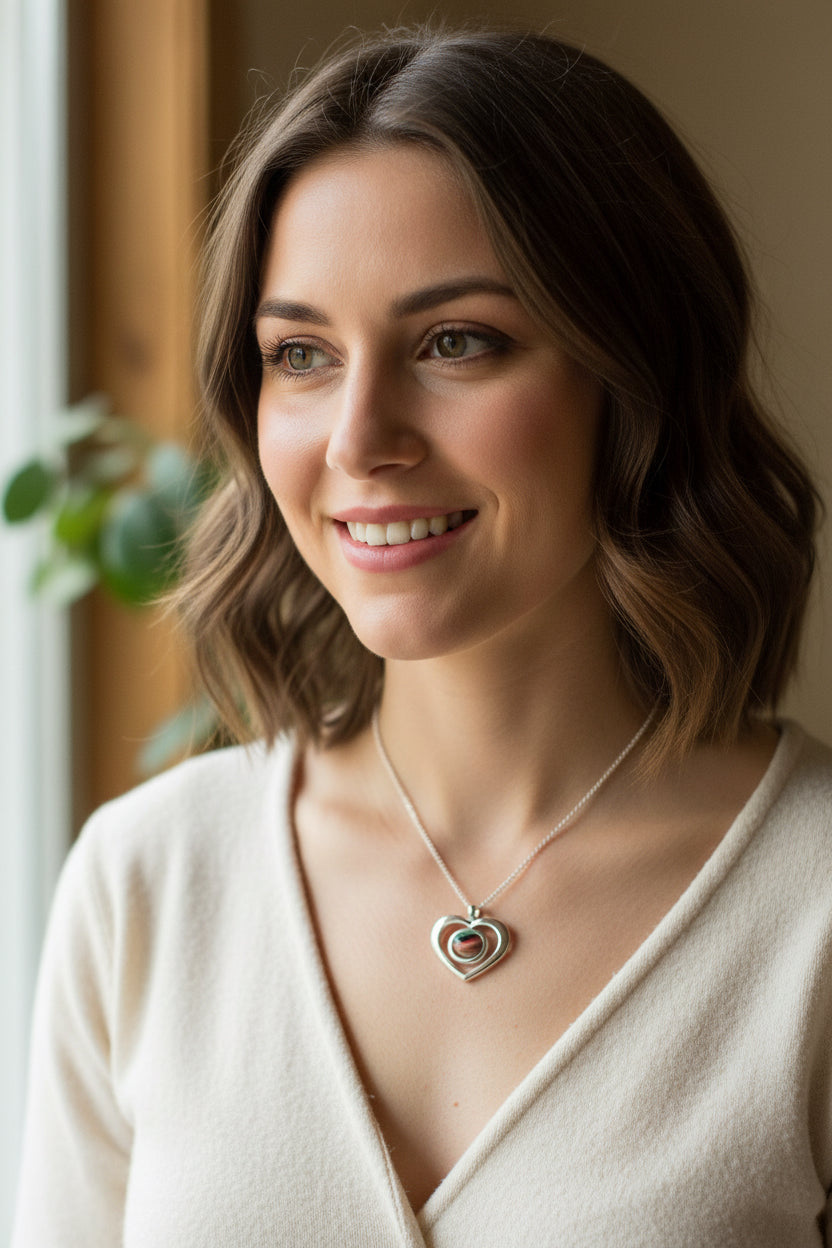Heathergems Open Heart Necklace - Handmade in Scotland