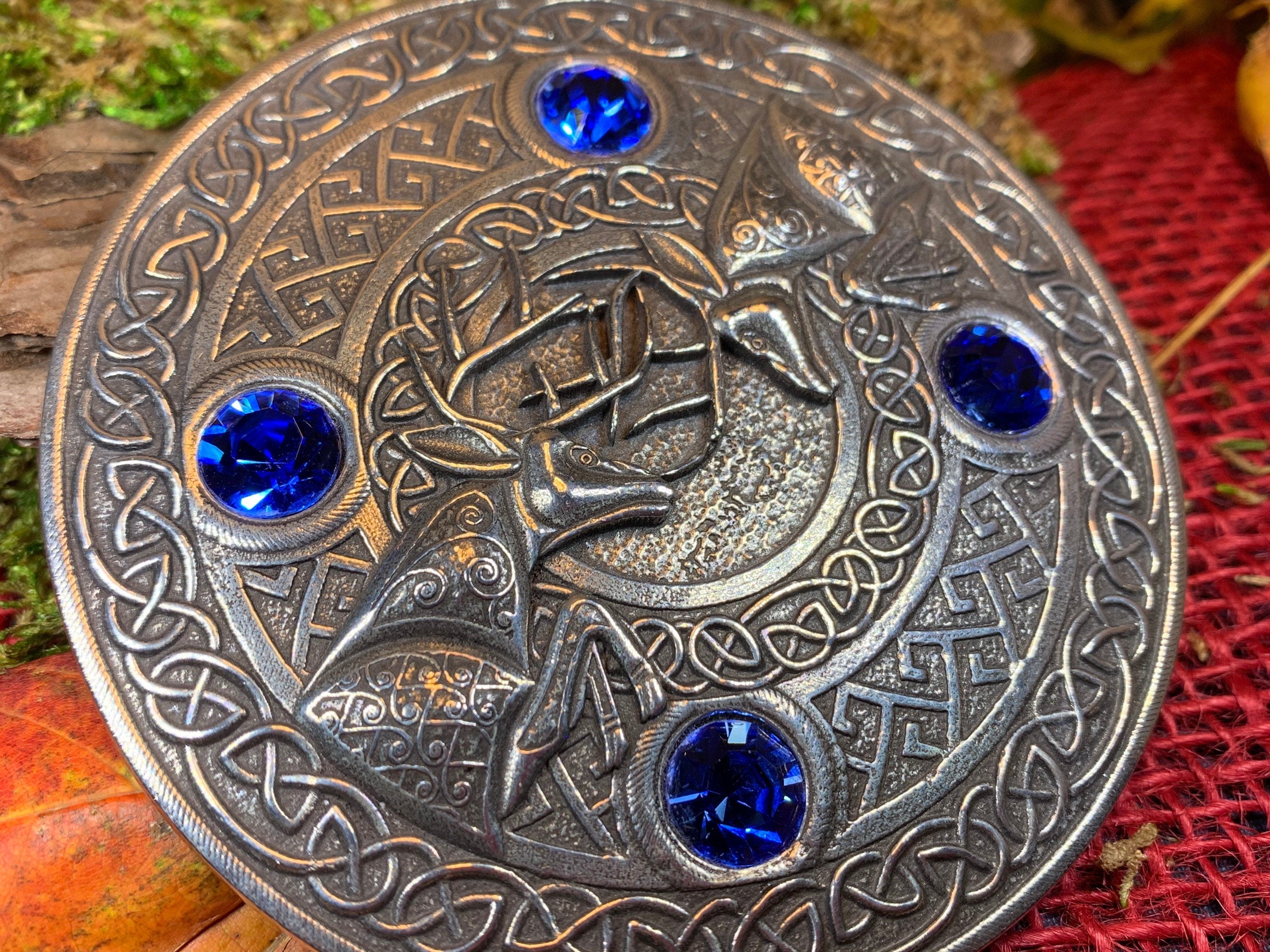 Celtic Fighting Stag Brooch
