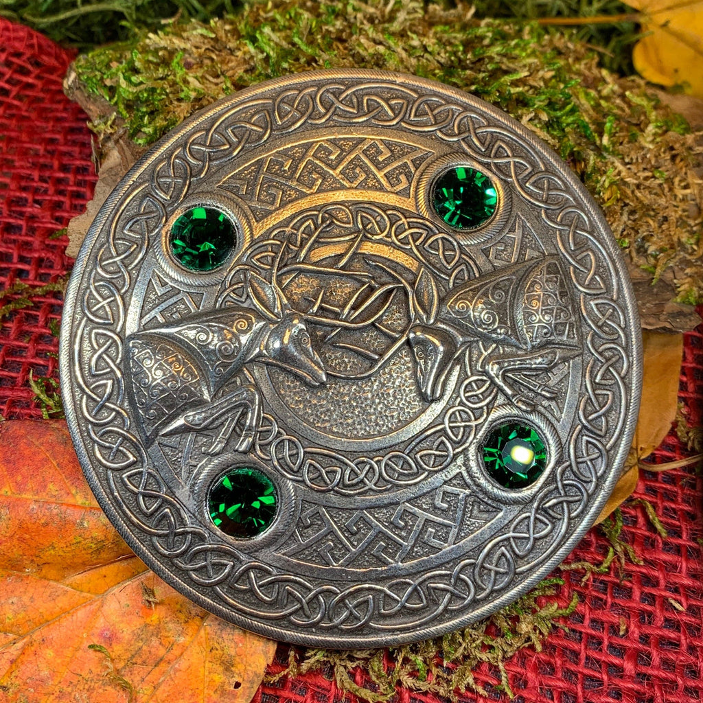 Celtic Fighting Stag Brooch