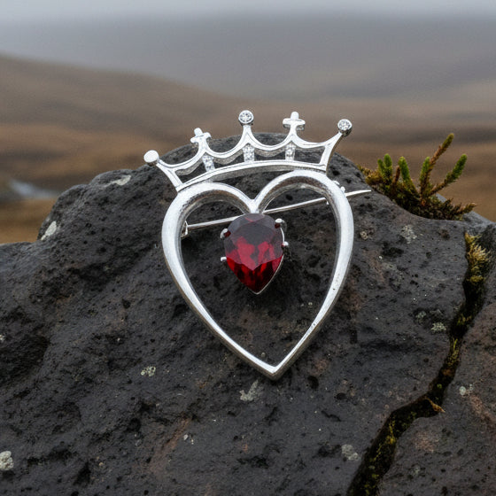 Ruby Luckenbooth Brooch - Handmade in Scotland