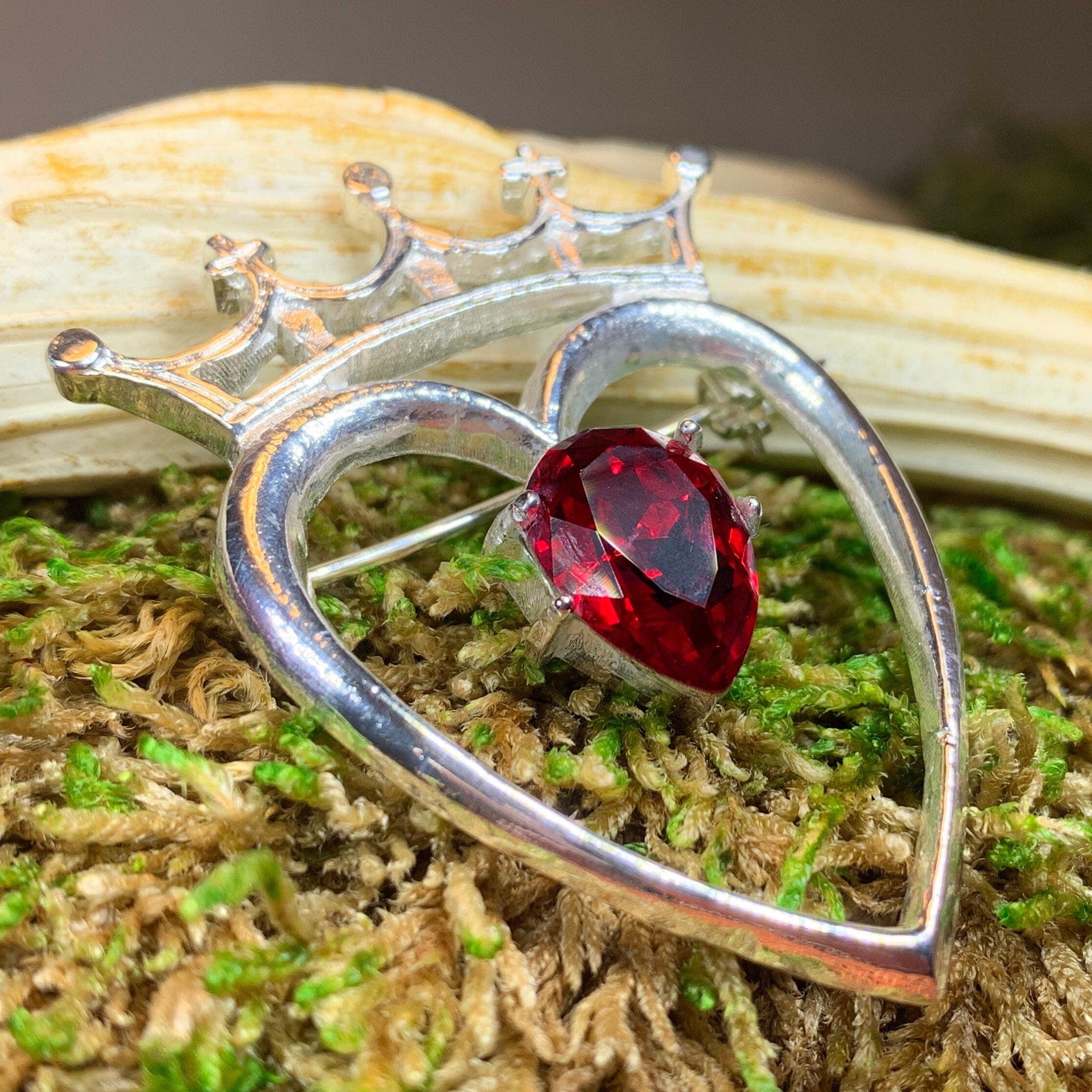 Ruby Luckenbooth Brooch - Handmade in Scotland