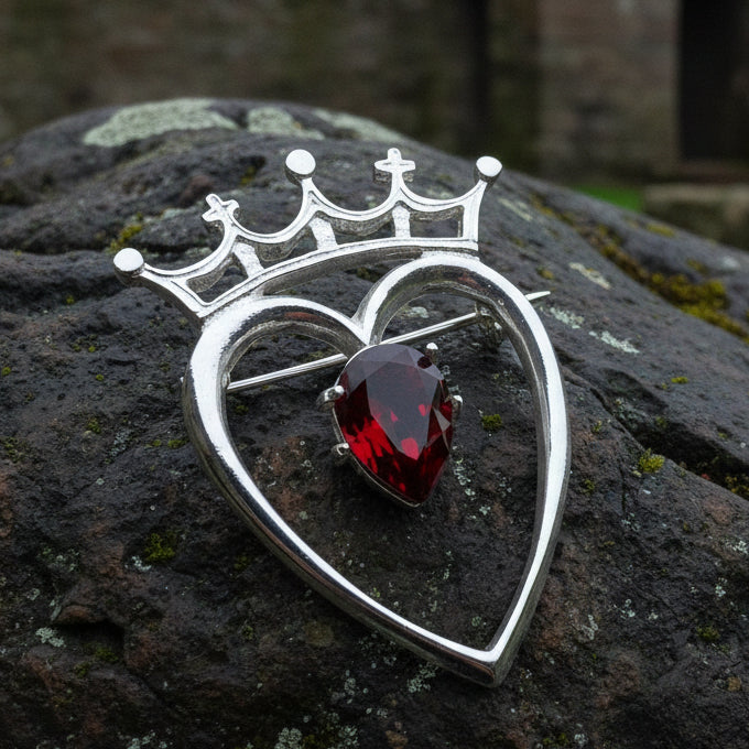 Ruby Luckenbooth Brooch - Handmade in Scotland