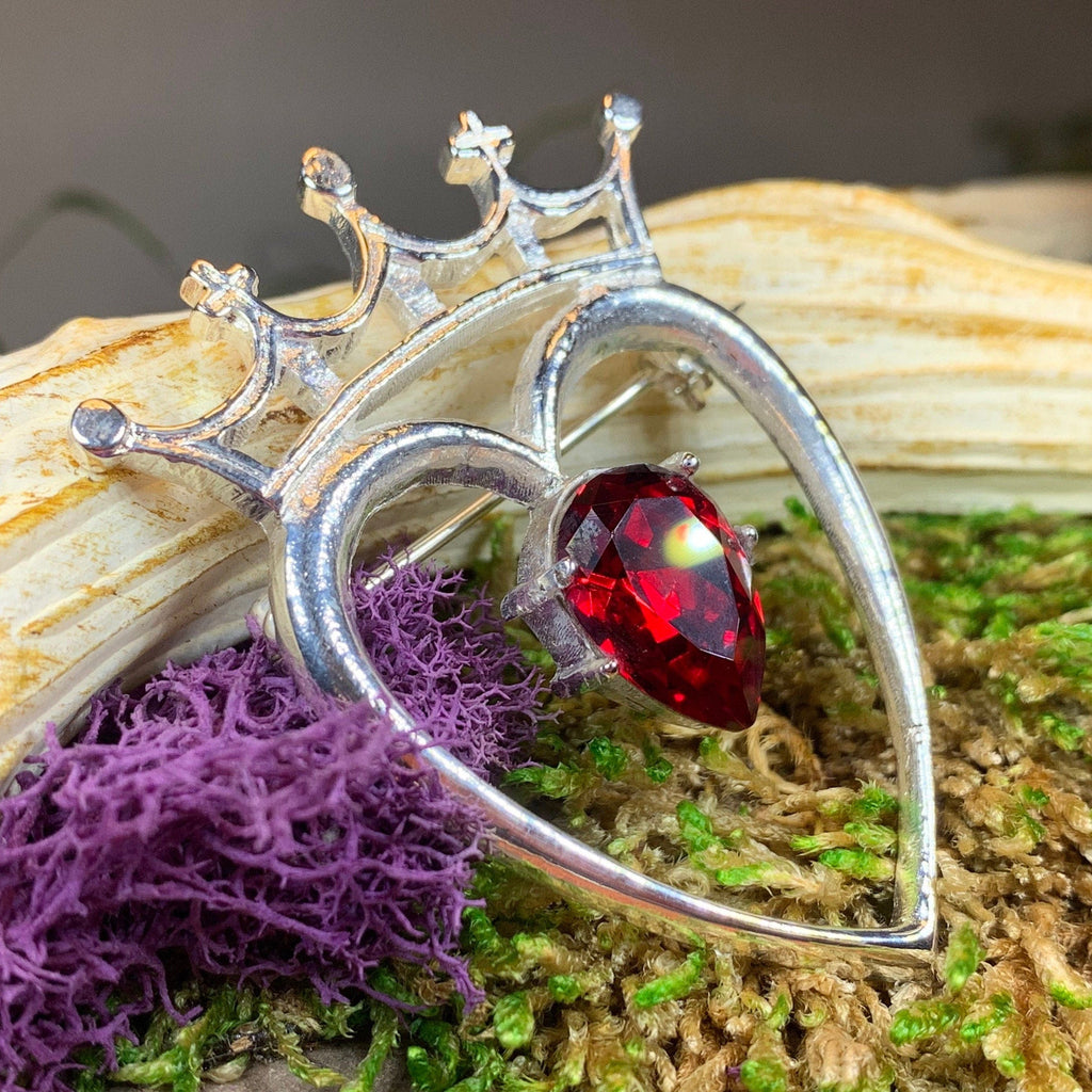 Ruby Luckenbooth Brooch - Handmade in Scotland