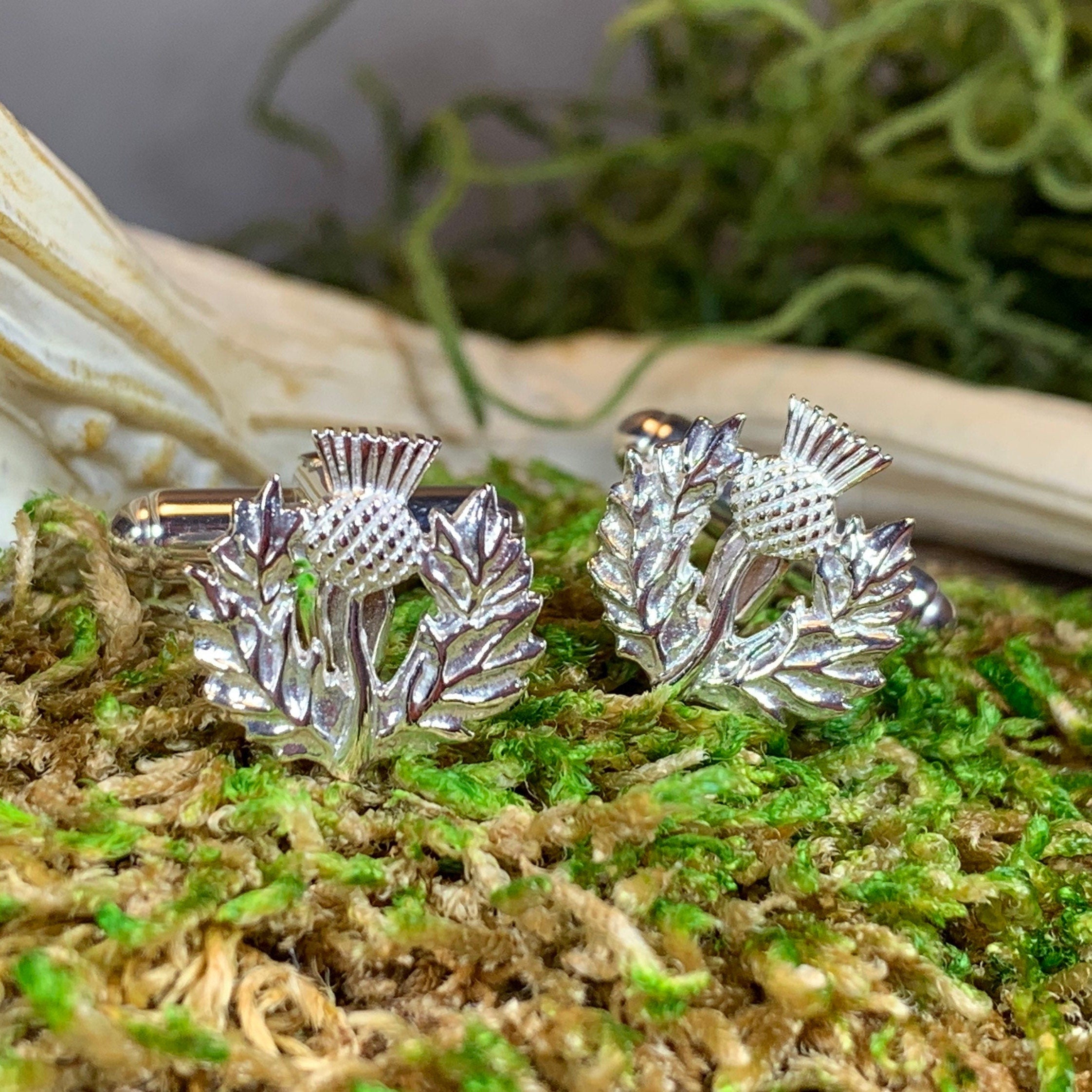 Alba Thistle Cuff Links - Handmade in Scotland