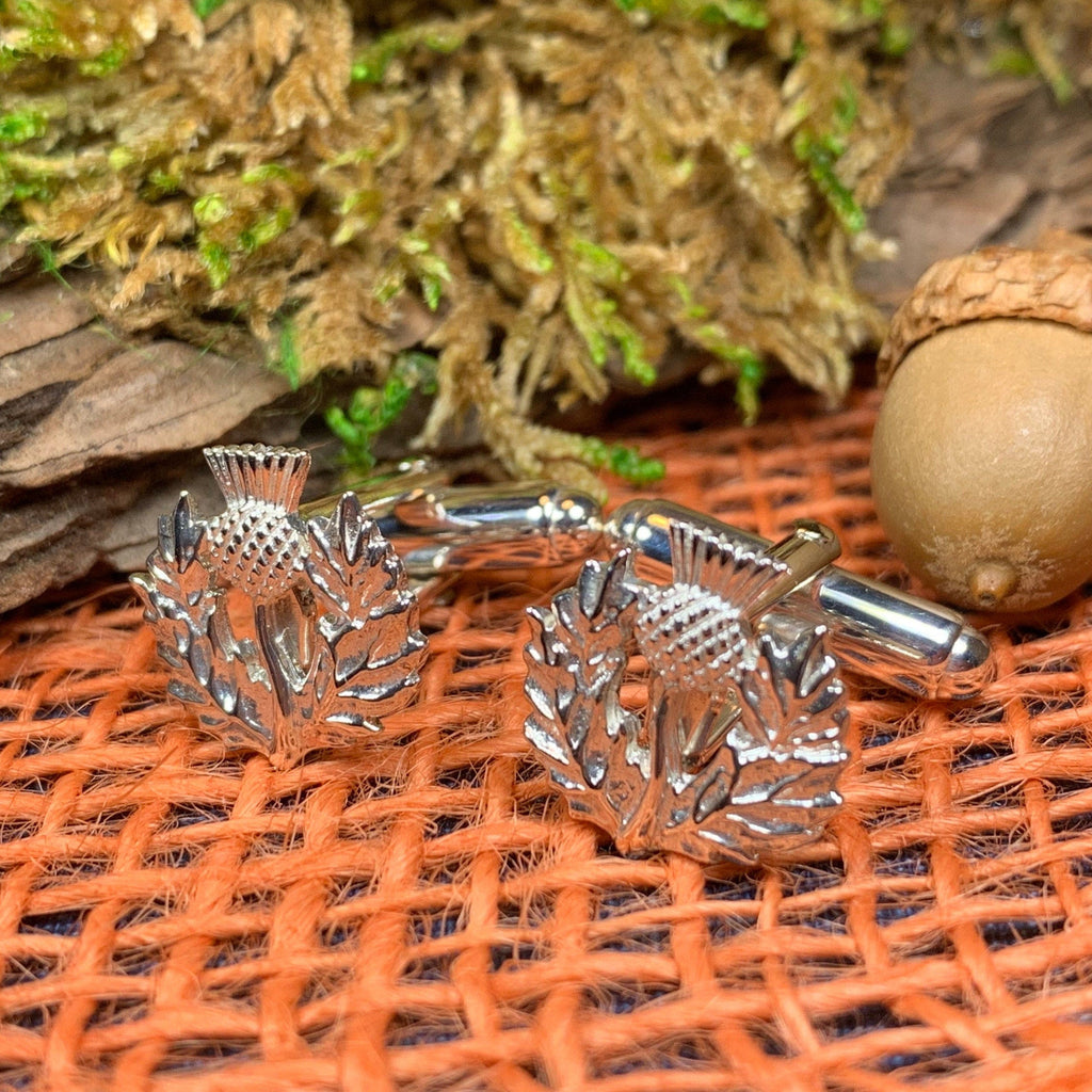 Alba Thistle Cuff Links - Handmade in Scotland