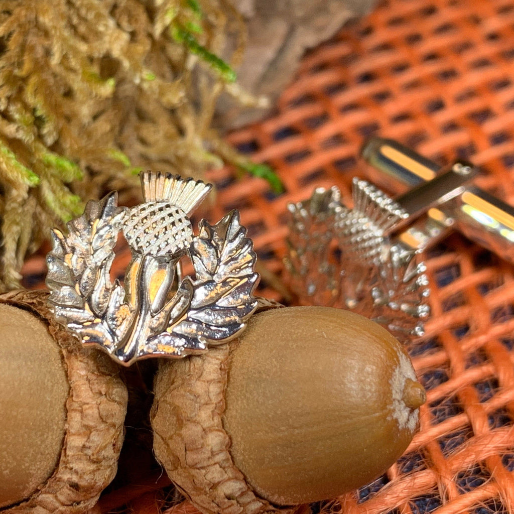 Alba Thistle Cuff Links - Handmade in Scotland