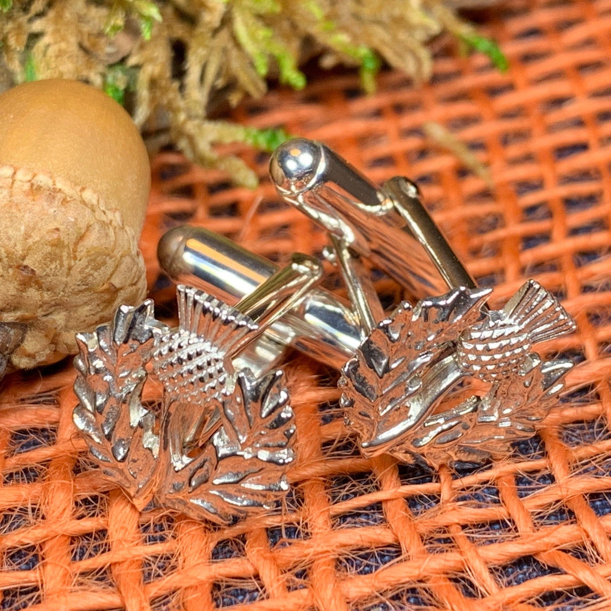Alba Thistle Cuff Links - Handmade in Scotland
