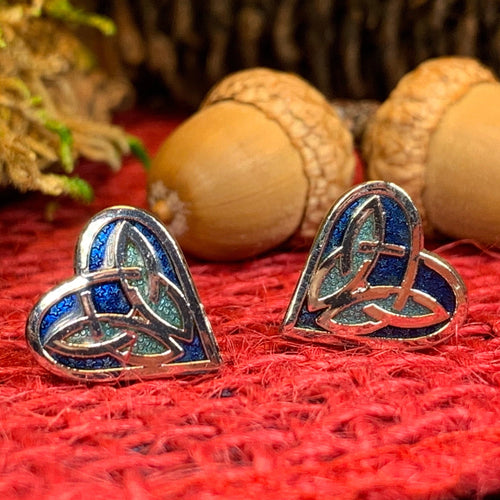 Celtic Heart Stud Earrings
