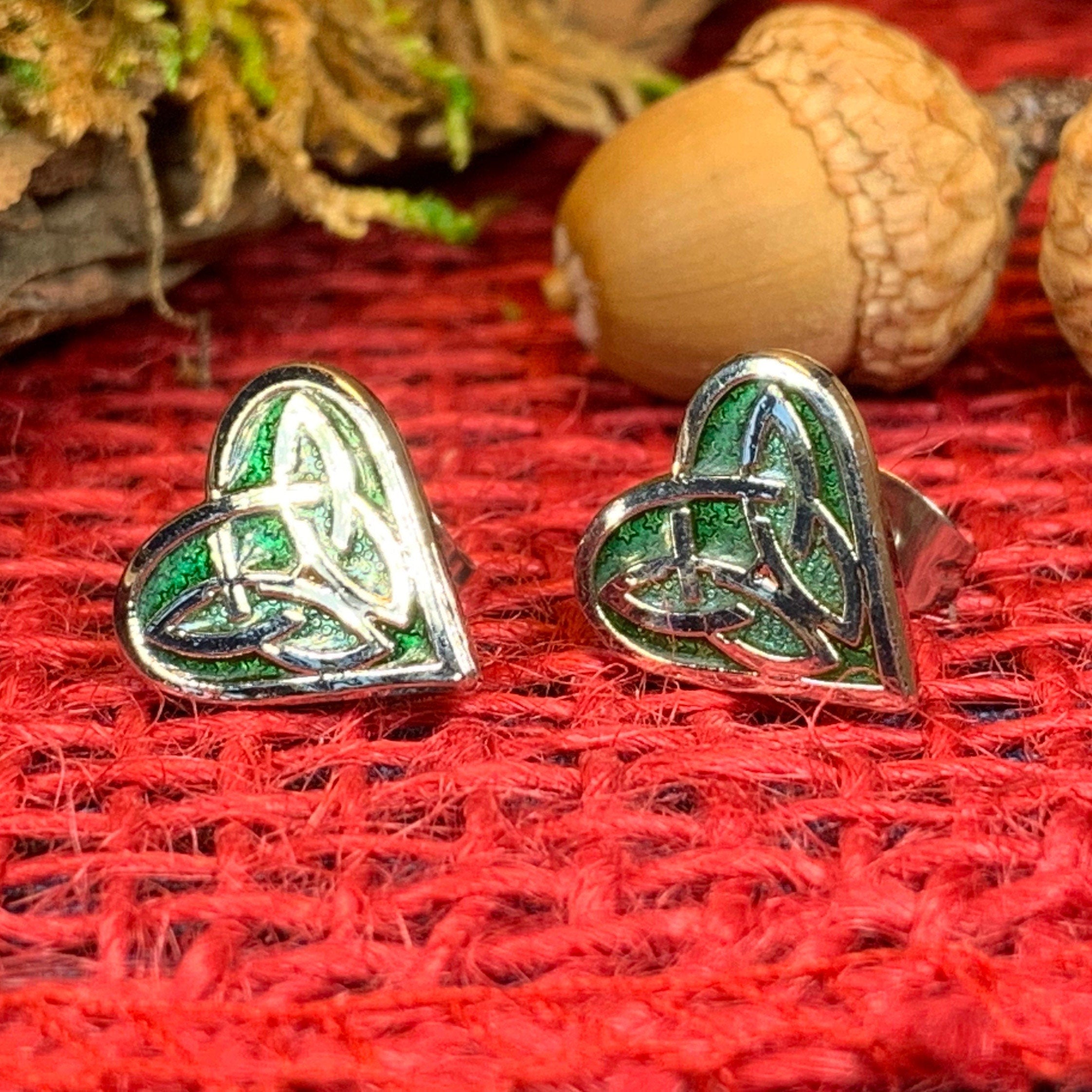 Celtic Heart Stud Earrings