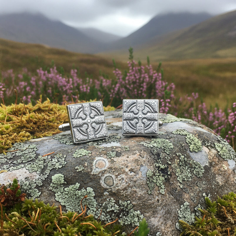 Celtic Cross Cufflinks - Handmade in Scotland
