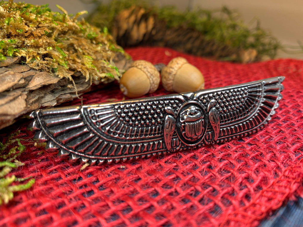 Scarab Pewter Hair Clip for Women
