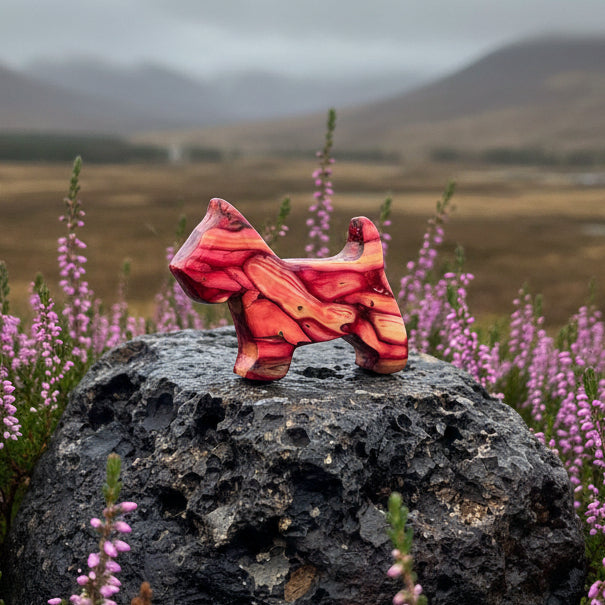 Heathergems Dog Scottish Brooch - Handmade in Scotland