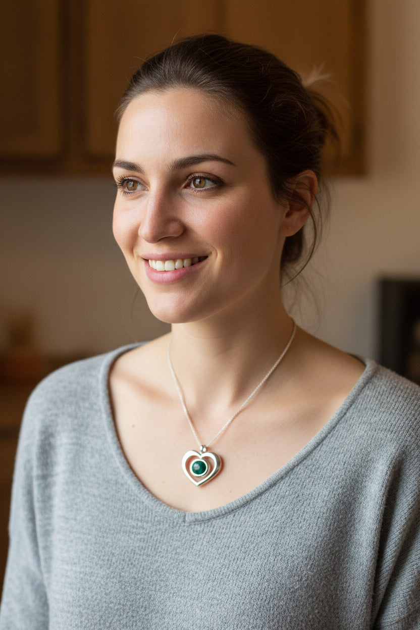 Heathergems Open Heart Necklace - Handmade in Scotland