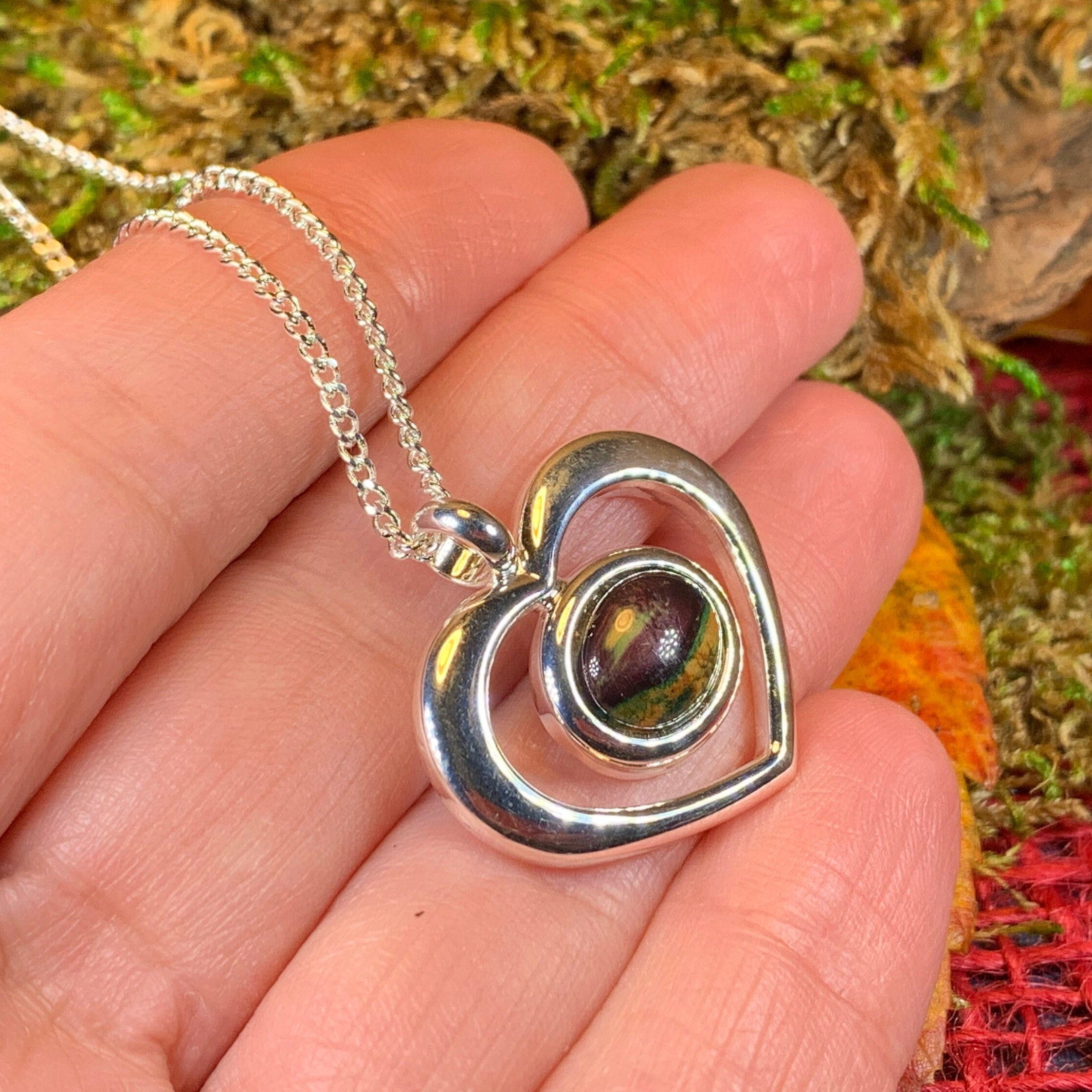 Heathergems Open Heart Necklace - Handmade in Scotland