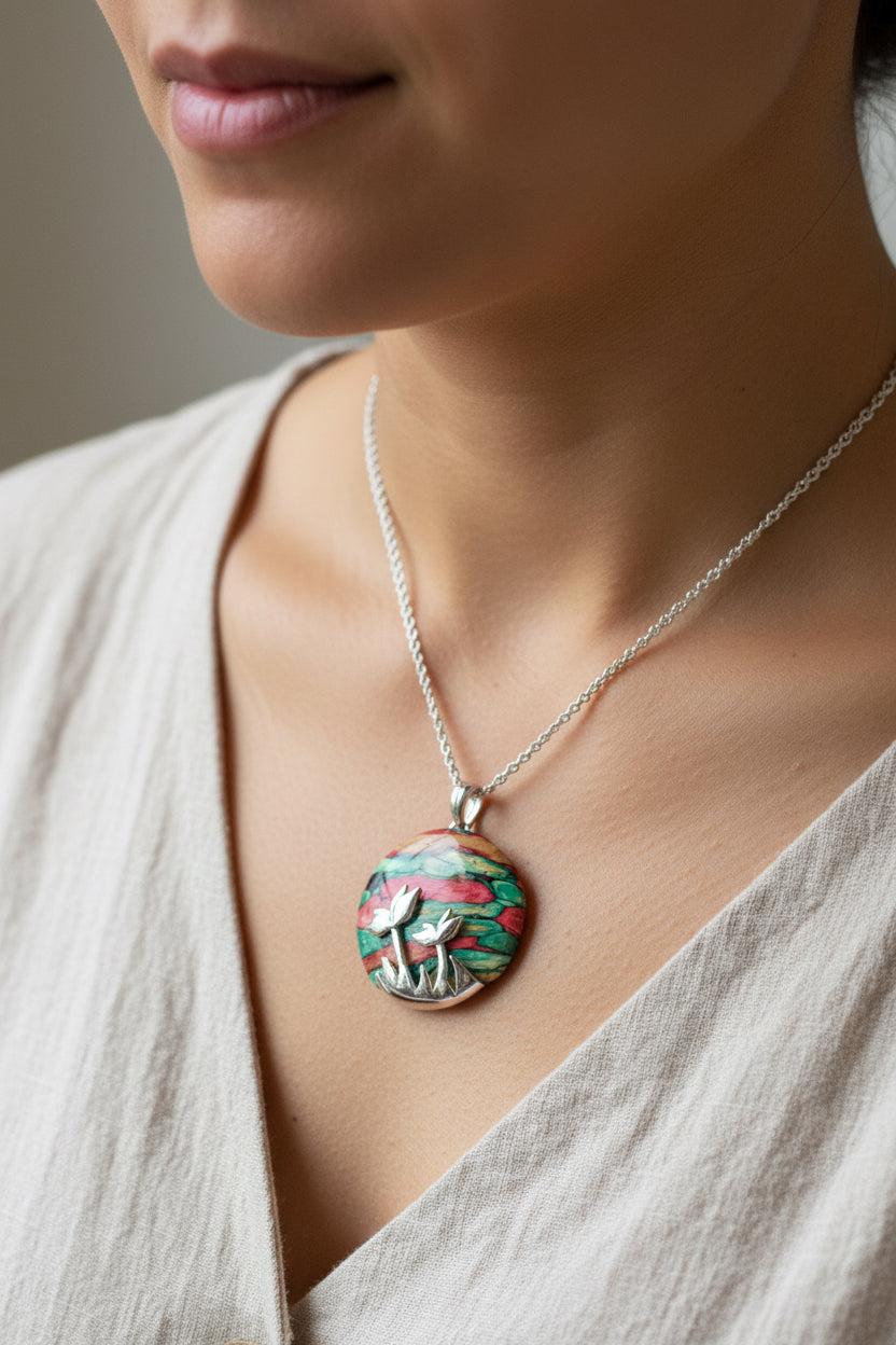 Heathergems Celtic Flower Necklace - Handmade in Scotland