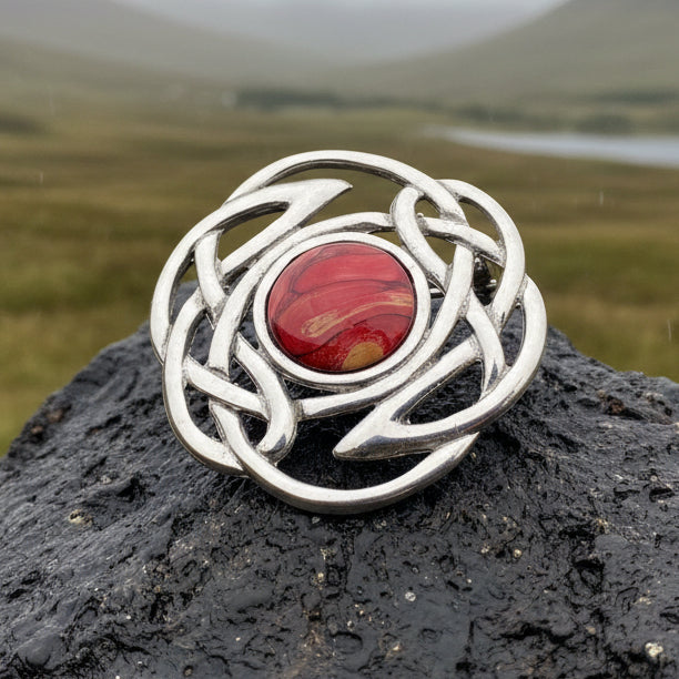 Elegant Heathergems Celtic Knot Brooch - Handmade in Scotland