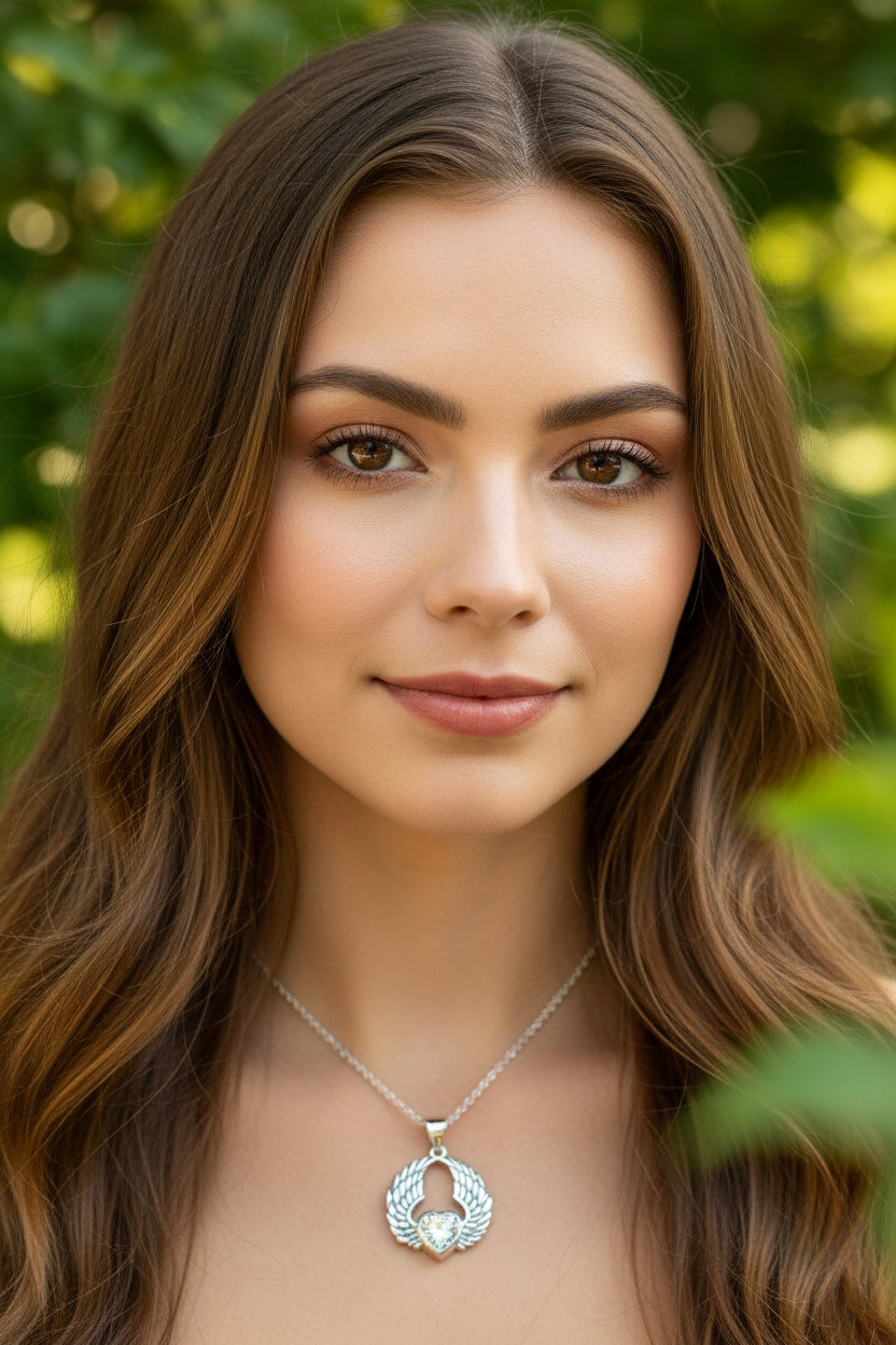 Sidney Angel Wings Necklace in Sterling Silver