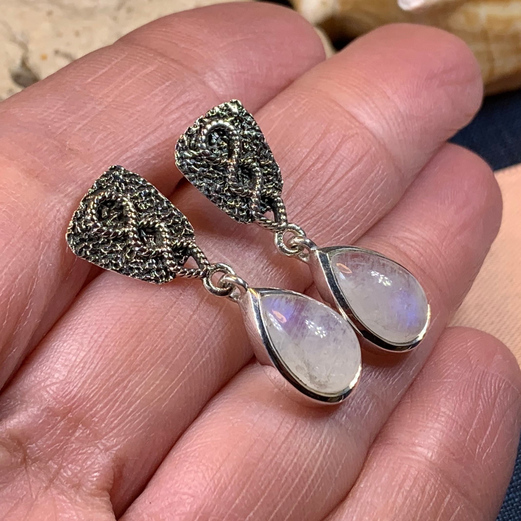 Adamaris Celtic Moonstone Earrings