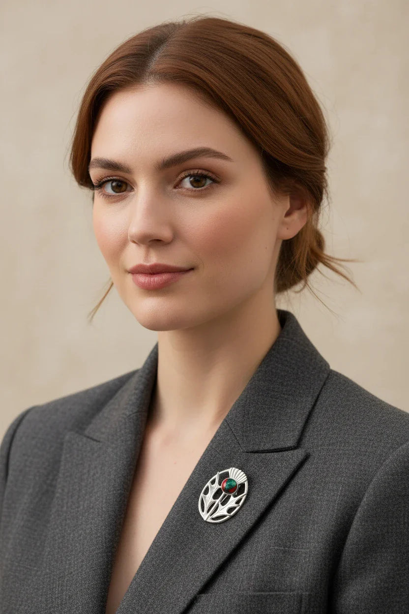 Scottish Heathergems Thistle Brooch - Handmade in Scotland