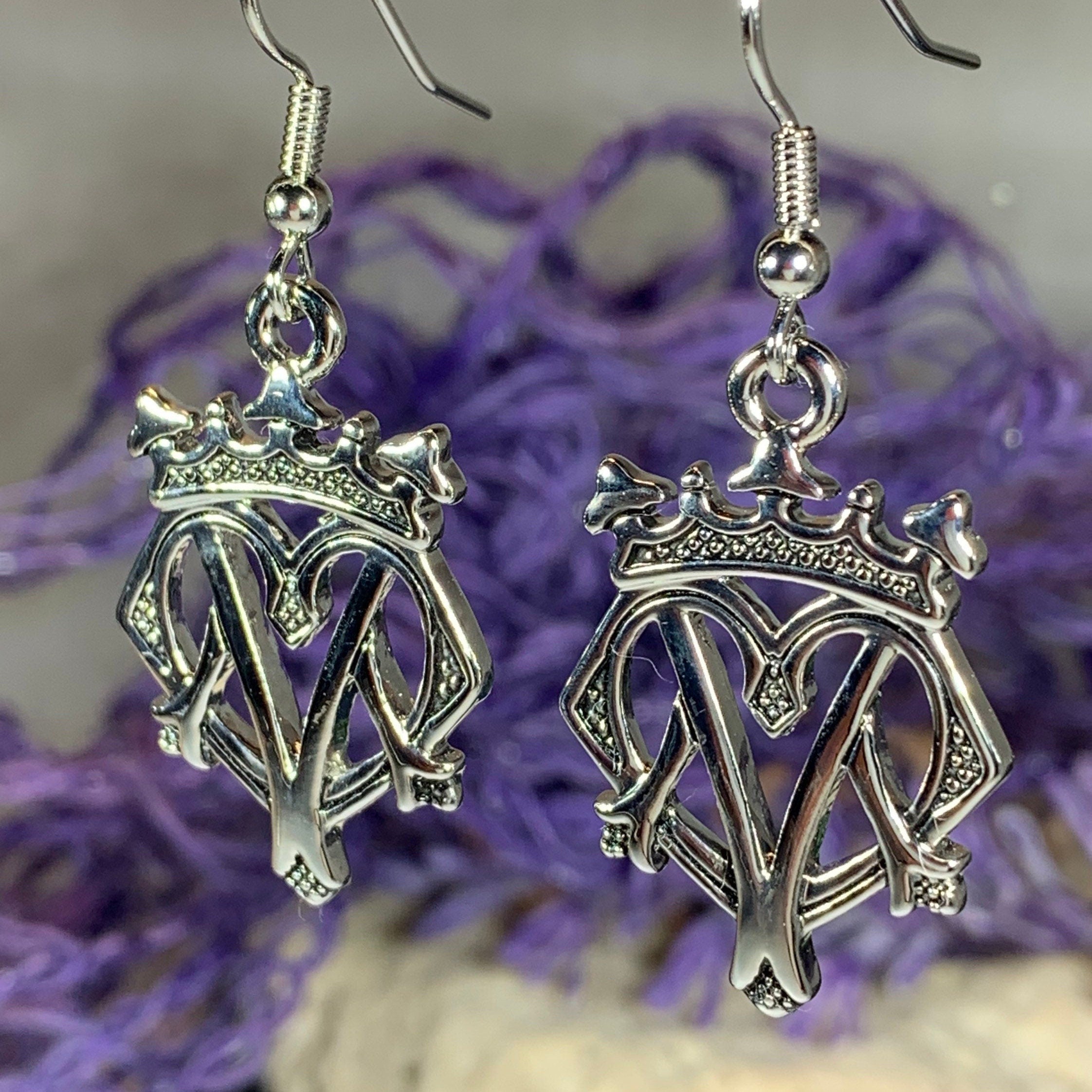 Lovely Scottish Luckenbooth Earrings in Pewter
