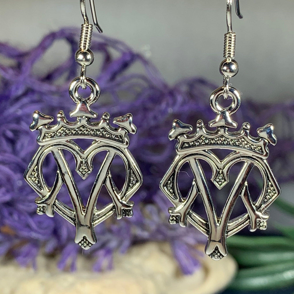 Lovely Scottish Luckenbooth Earrings in Pewter