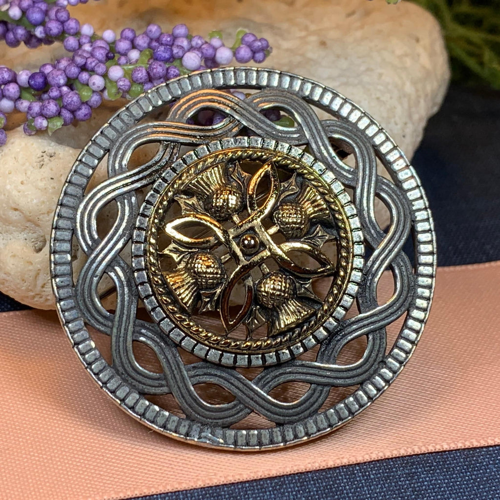 Robert Burns Scottish Thistle Brooch