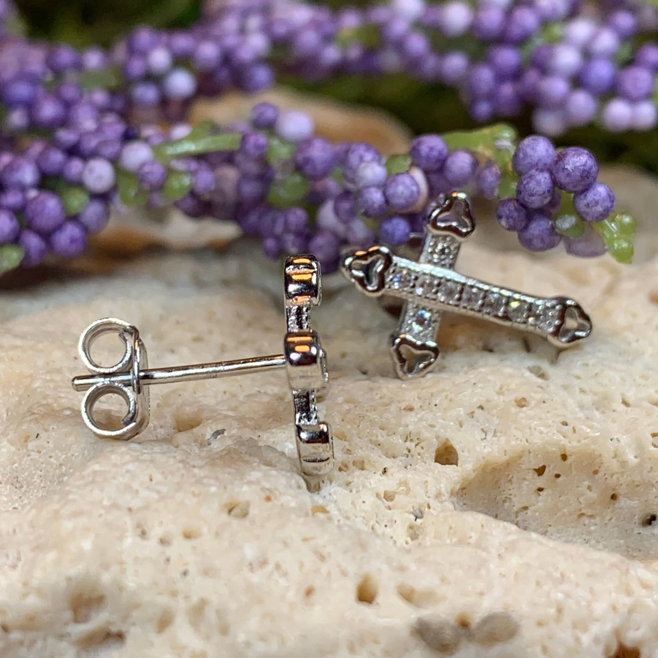 Faith Cross Stud Earrings
