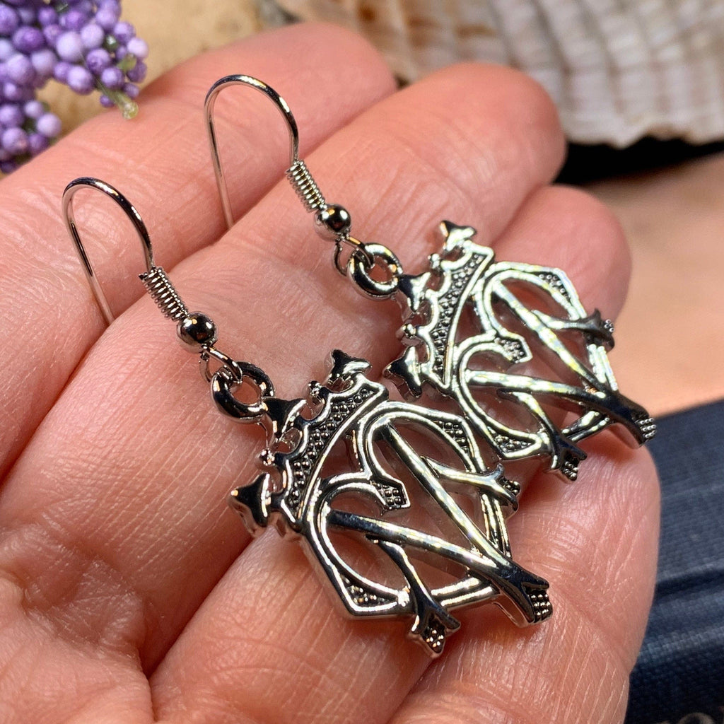 Lovely Scottish Luckenbooth Earrings in Pewter