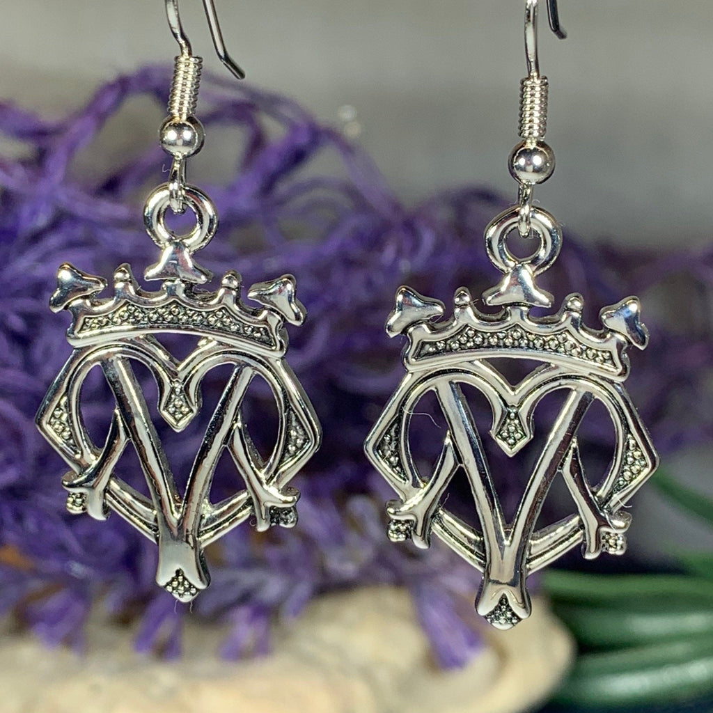 Lovely Scottish Luckenbooth Earrings in Pewter