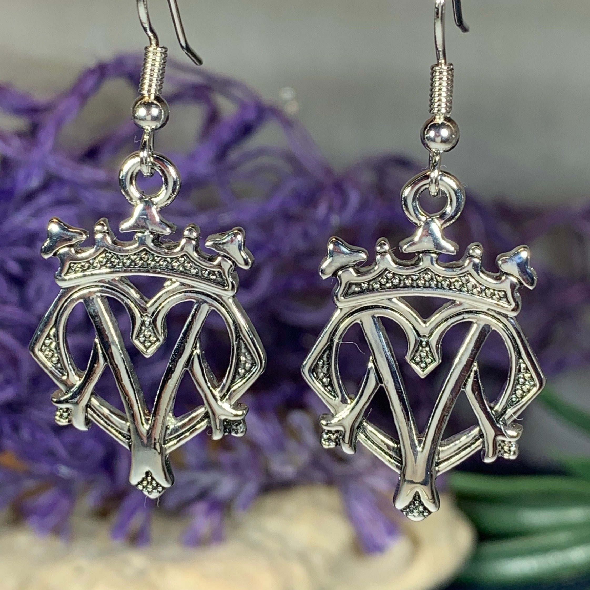 Lovely Scottish Luckenbooth Earrings in Pewter