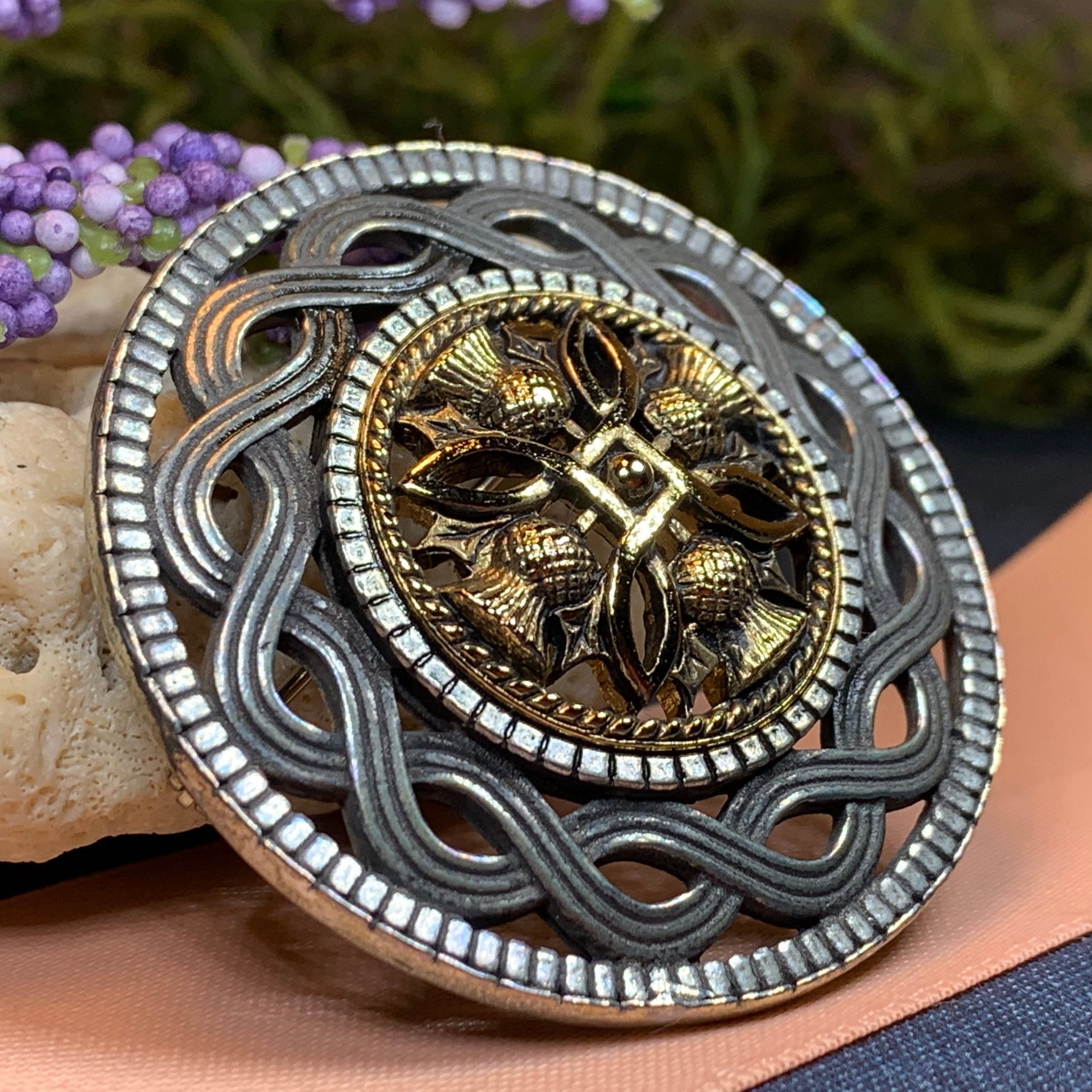 Robert Burns Scottish Thistle Brooch
