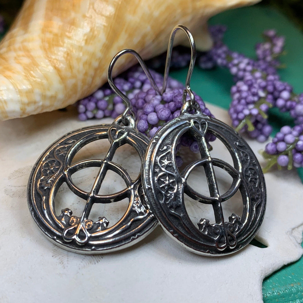 Pewter Chalice Well Earrings for Women