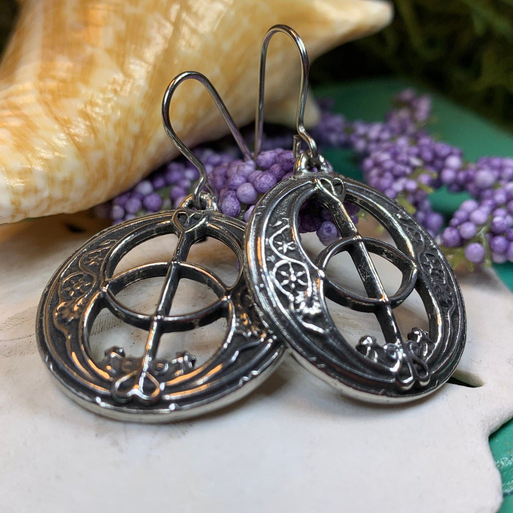 Pewter Chalice Well Earrings for Women