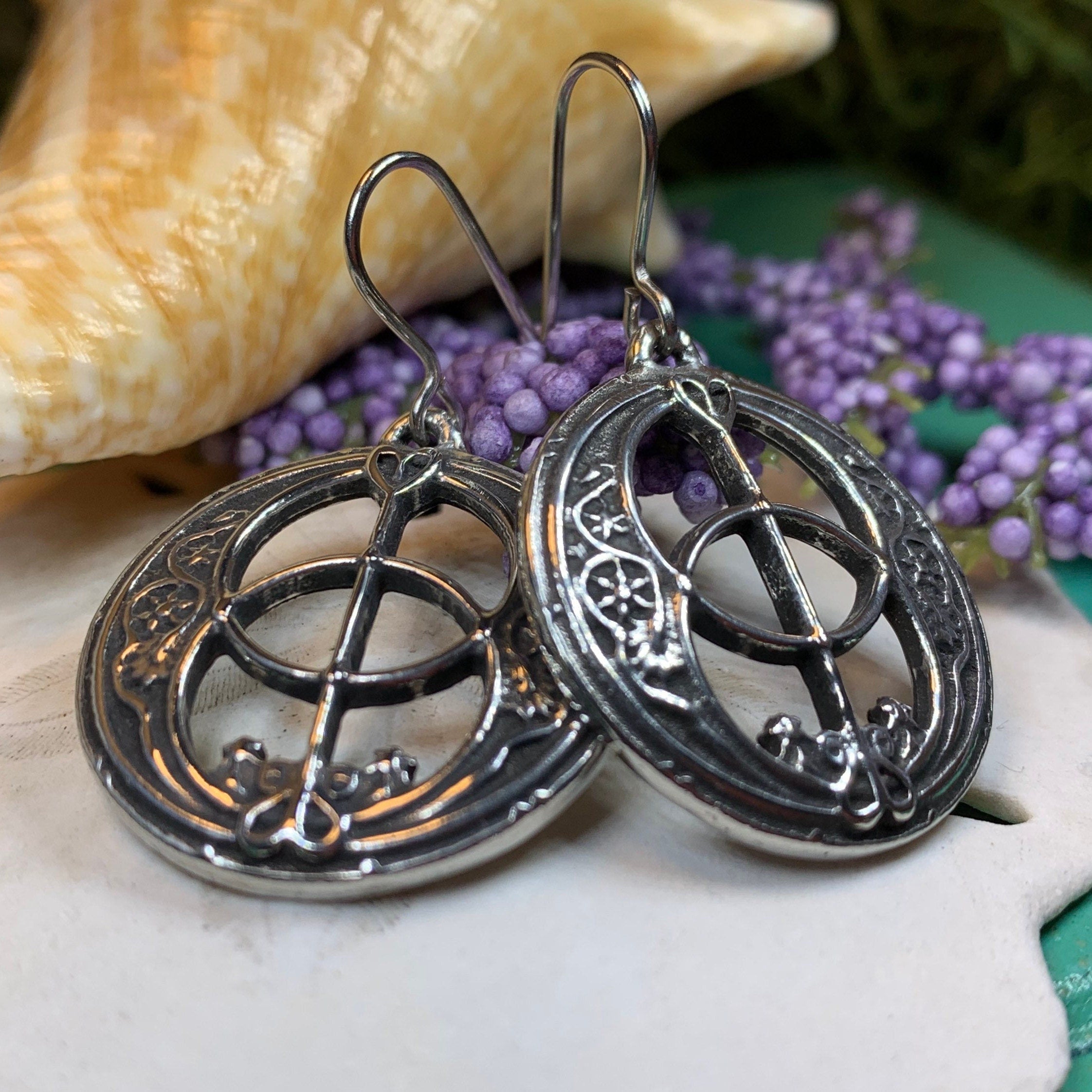 Pewter Chalice Well Earrings for Women