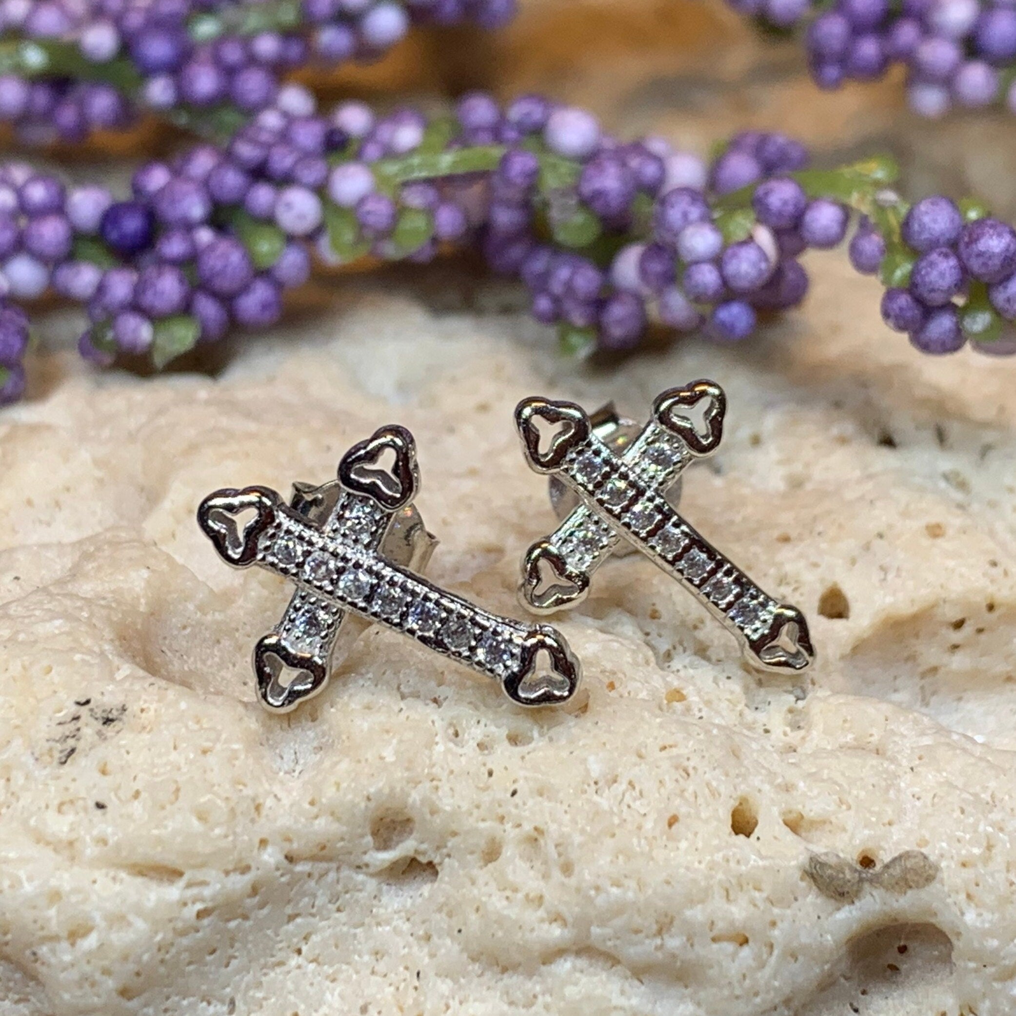 Faith Cross Stud Earrings