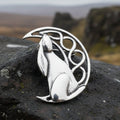 Evanora Celtic Rabbit Moon Pin in Pewter