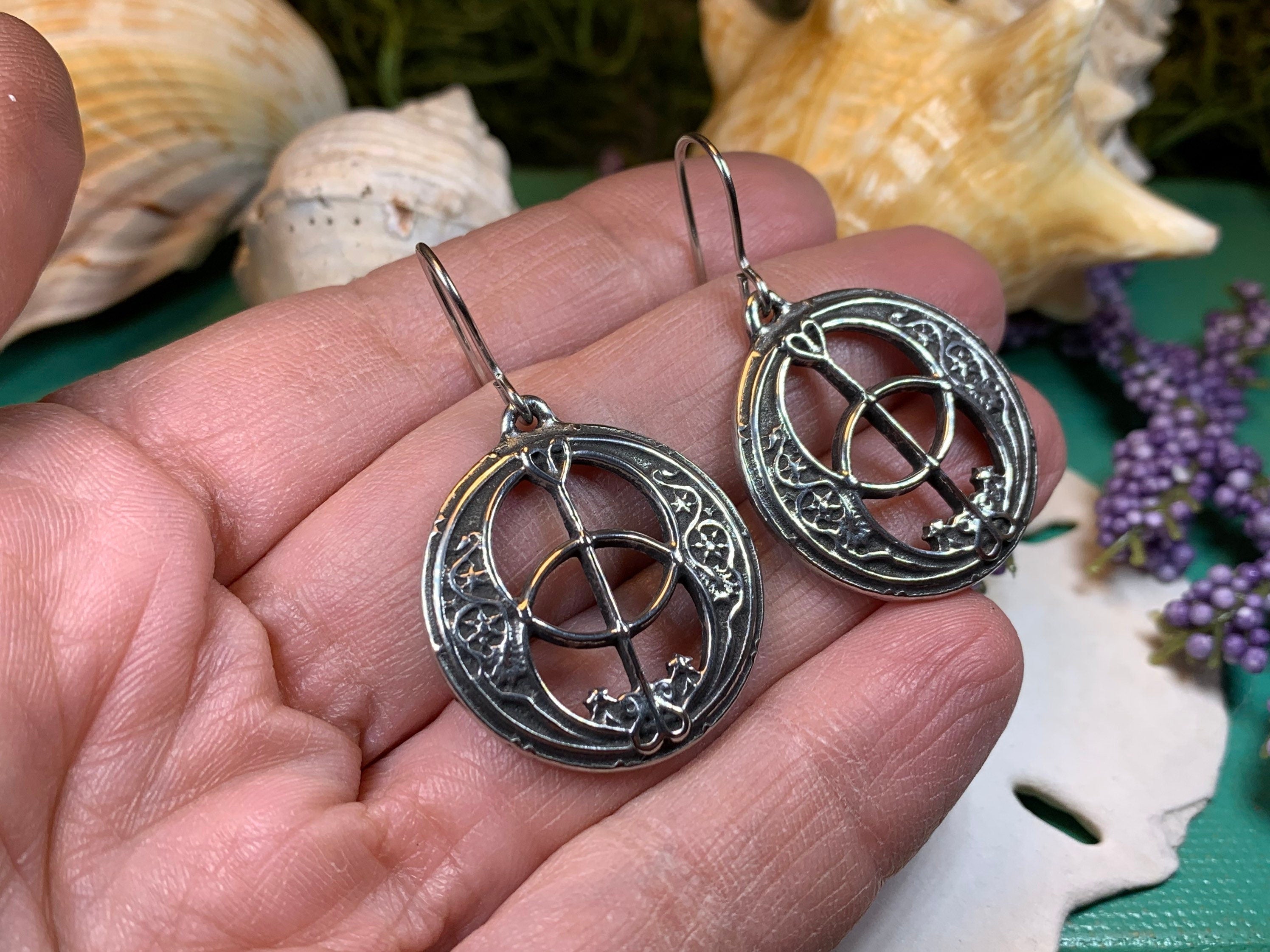 Pewter Chalice Well Earrings for Women