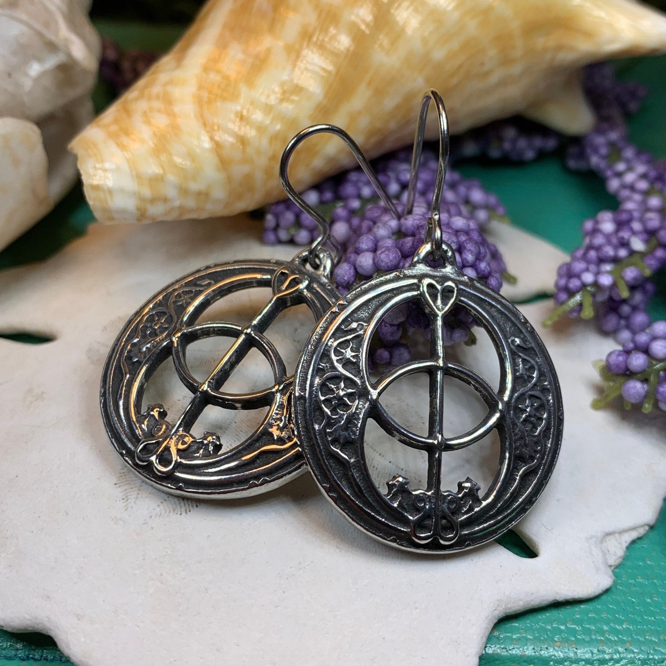 Pewter Chalice Well Earrings for Women