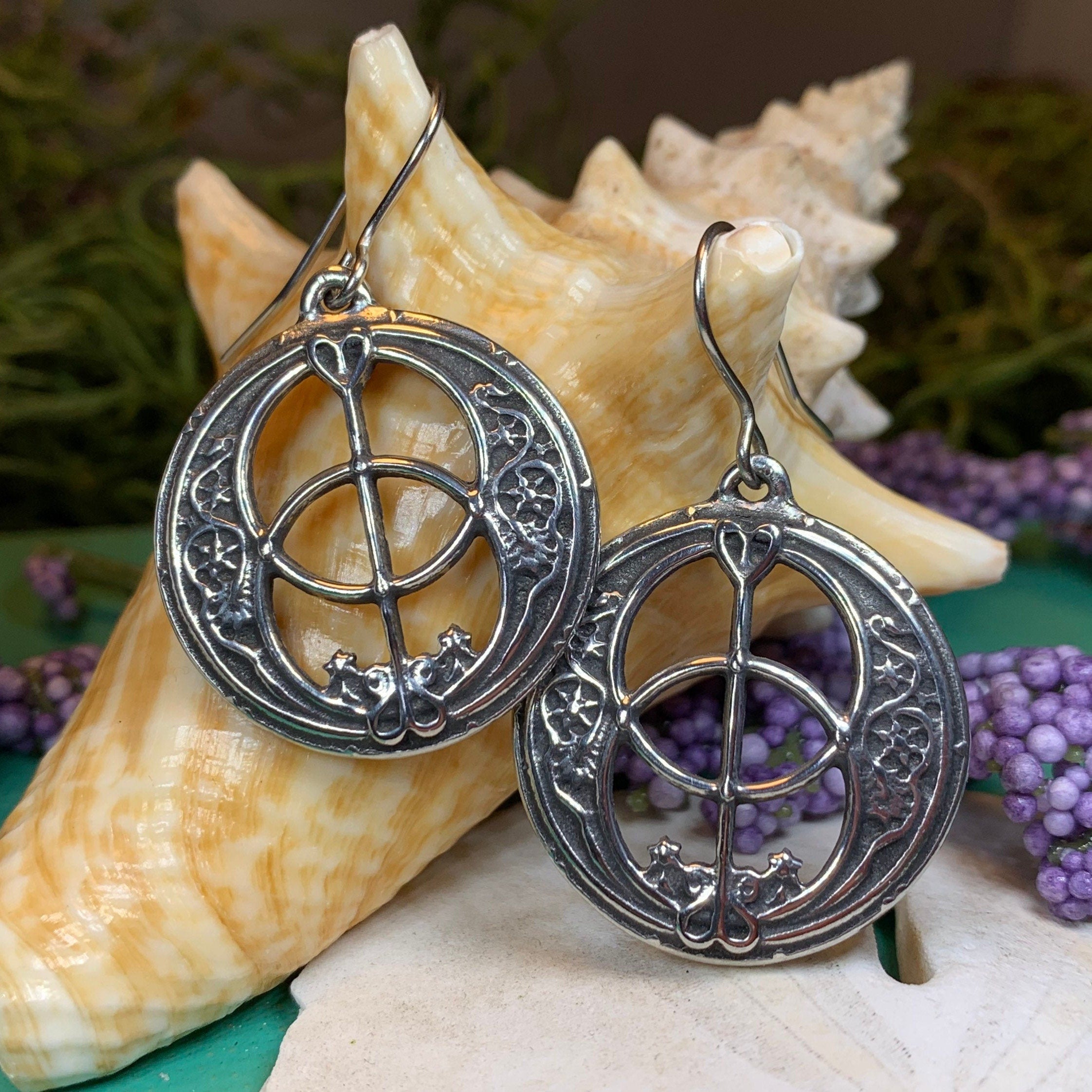 Pewter Chalice Well Earrings for Women