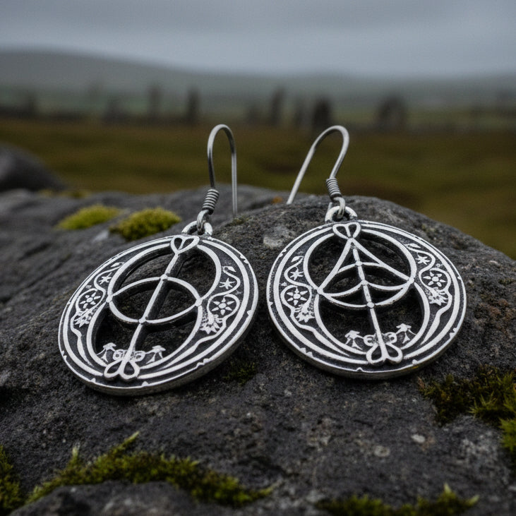 Pewter Chalice Well Earrings for Women