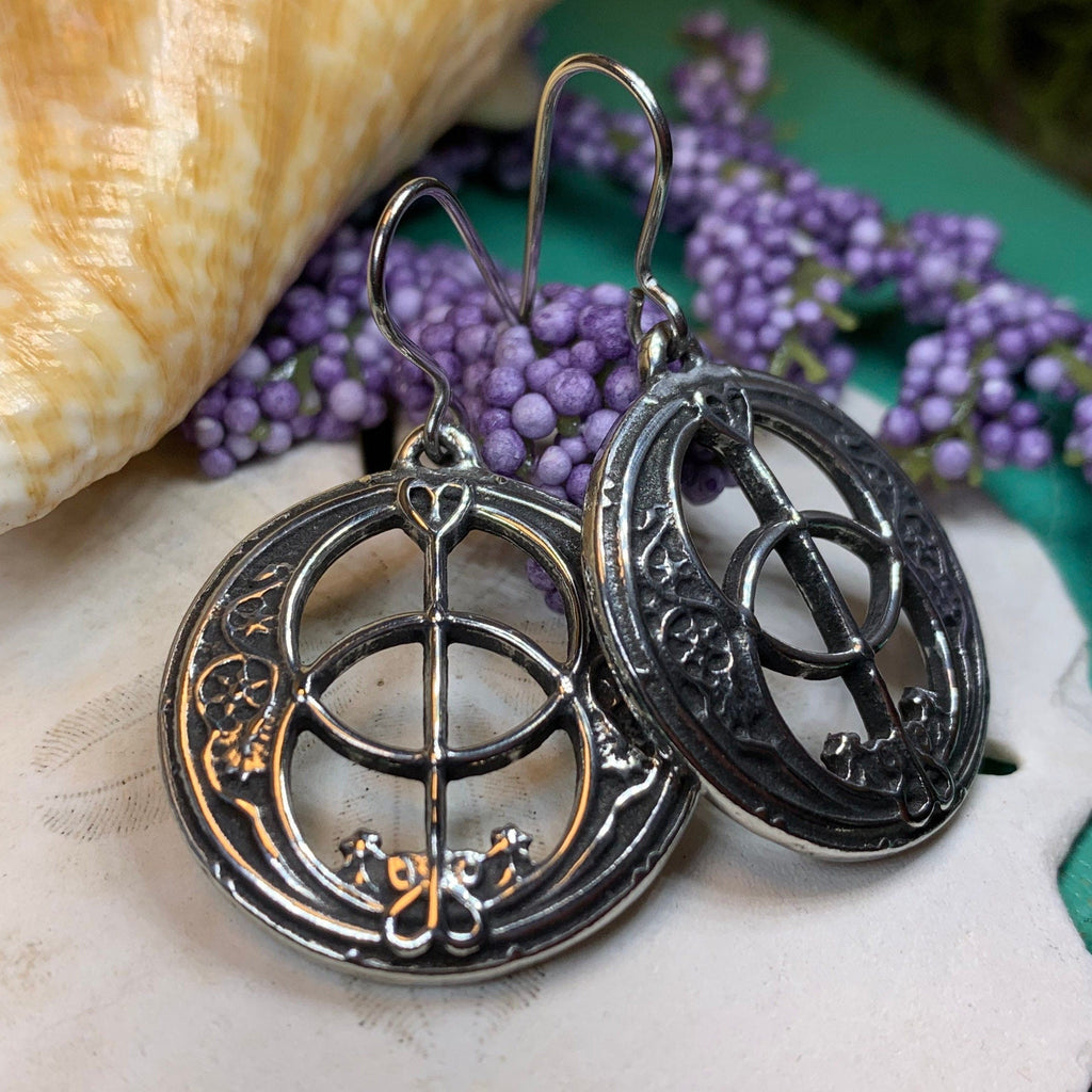 Pewter Chalice Well Earrings for Women