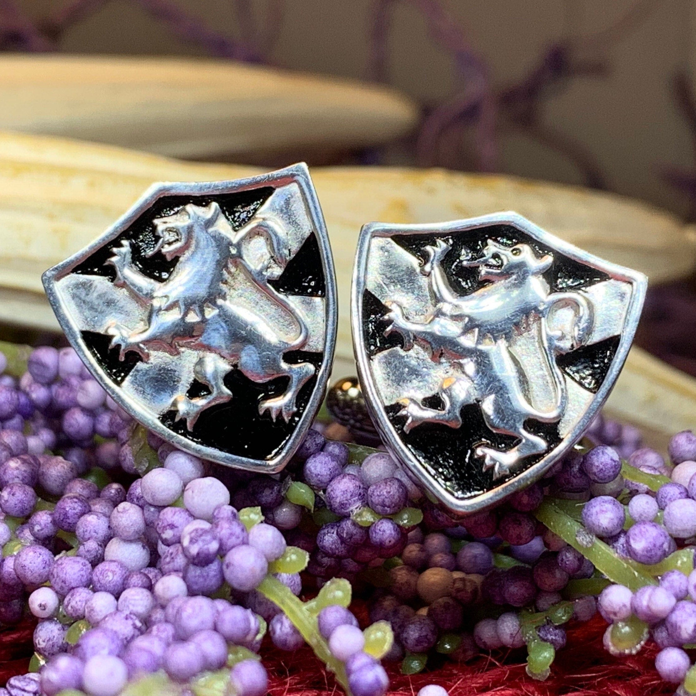 Lion of Scotland Shield Cuff Links - Handmade in Scotland