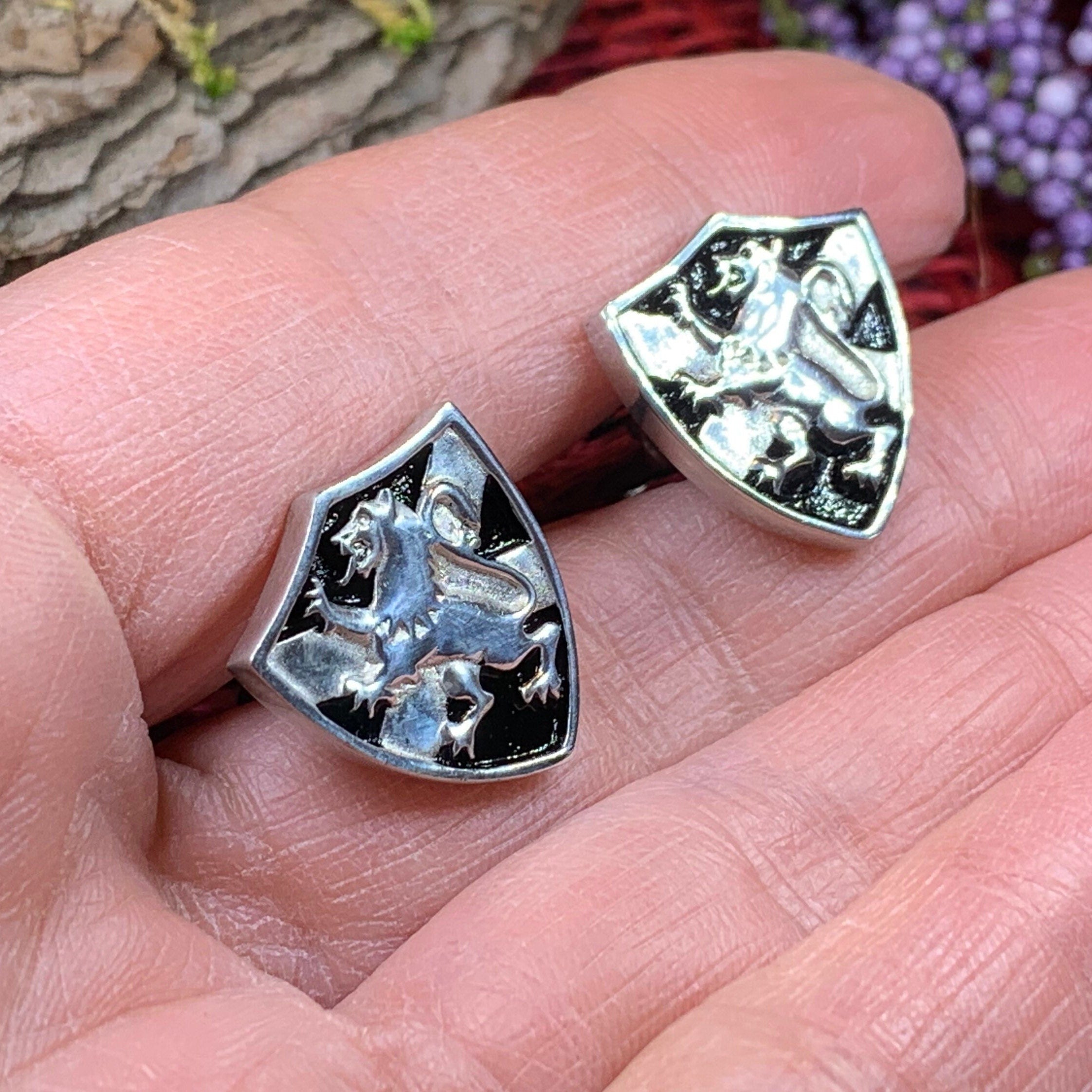 Lion of Scotland Shield Cuff Links - Handmade in Scotland