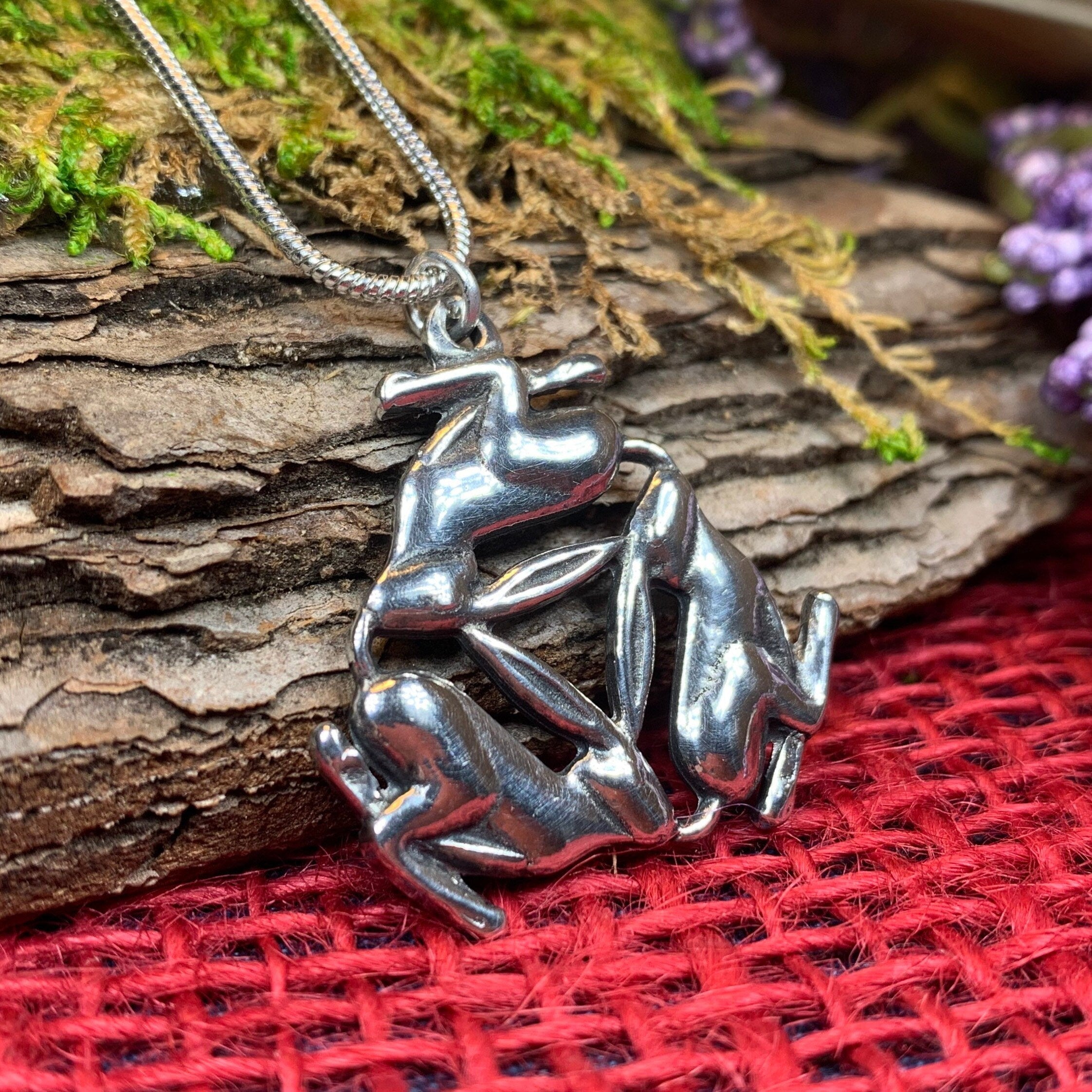 Triple Hare Necklace