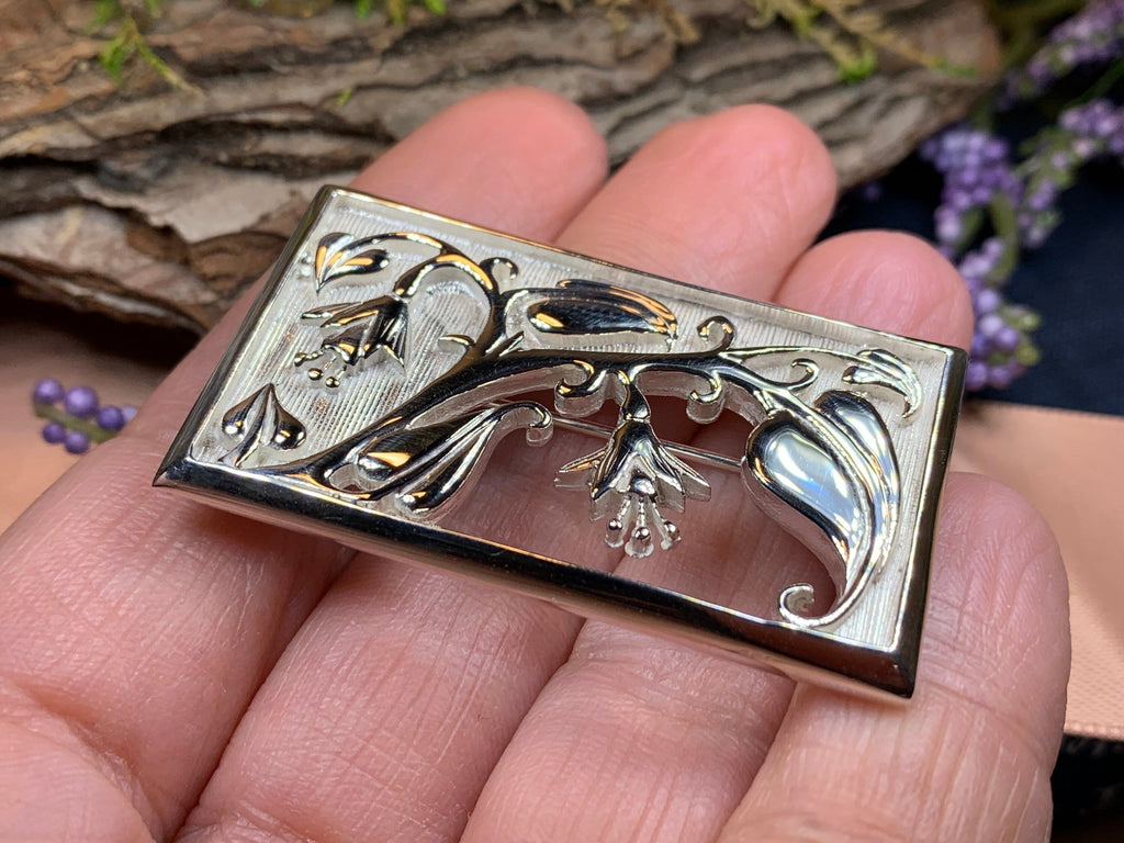Scottish Highland Fields Bluebell Brooch - Handmade in Scotland