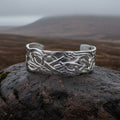 Celtic Wolf Cuff Bracelet - Handmade in Scotland