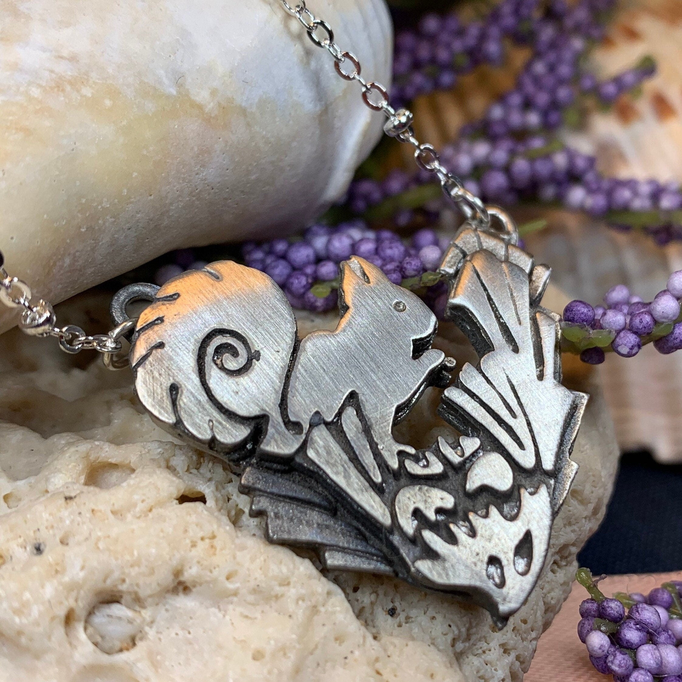 Forest Friend Squirrel Necklace - Handmade in Scotland