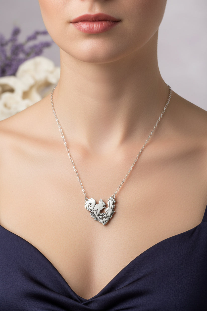 Forest Friend Squirrel Necklace - Handmade in Scotland