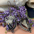 Celtic Irish Harp Enamel Earrings for Women