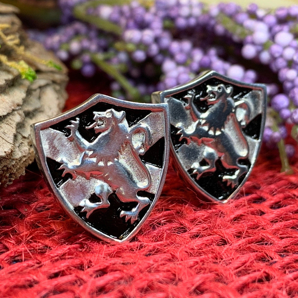 Lion of Scotland Shield Cuff Links - Handmade in Scotland